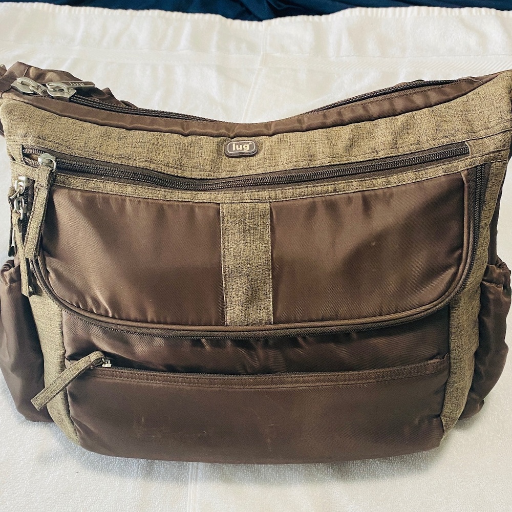LUG Hula Hoop Diaper / Duffle Bag with Shoulder Straps - Chocolate Brown